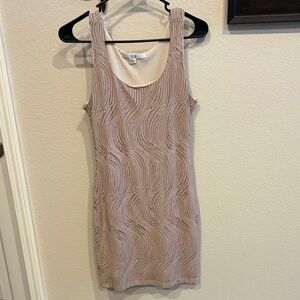 Forever 21 Taupe Wave Pattern Mini Dress